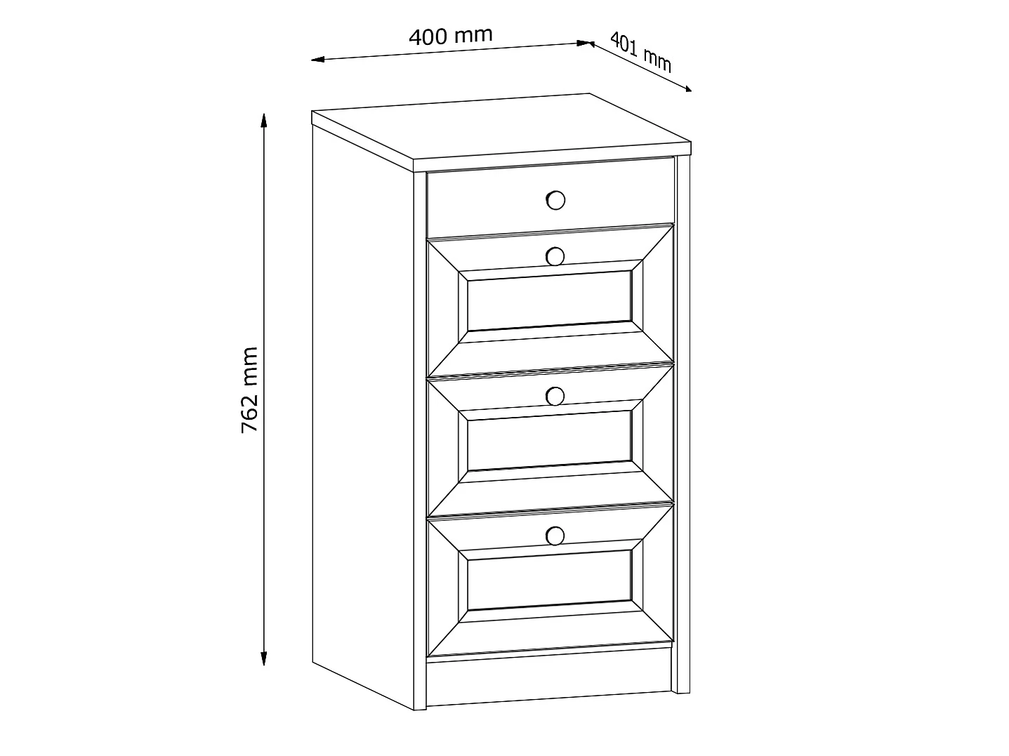 Chest of Drawers Narrow White Bedroom Storage Small Cabinet Slim Compact Shaker Unit Gold Handles Rel