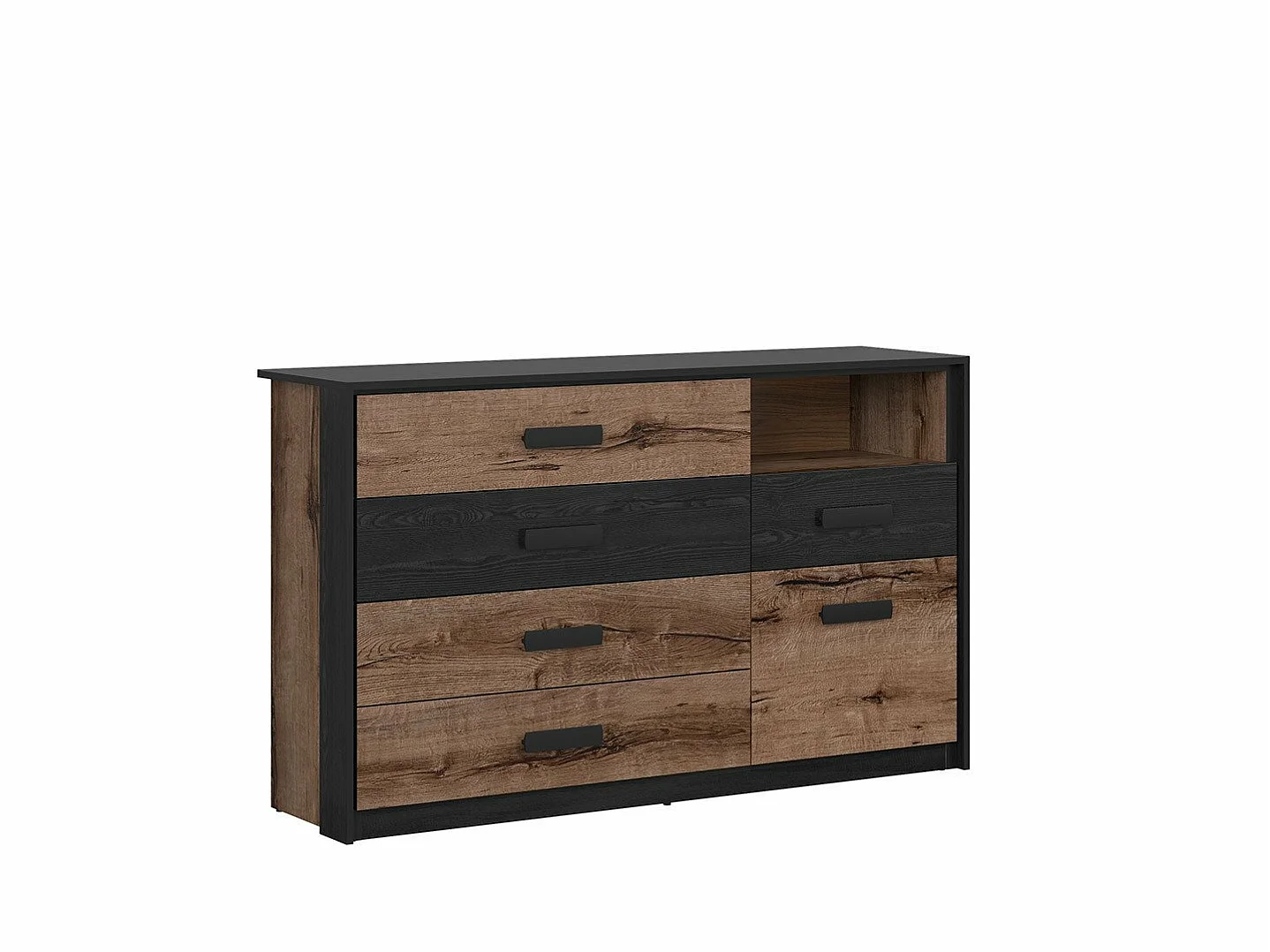 Sideboard Storage Unit Chest of Drawers Dresser Dark Oak Black Cabinet Large Luxury Bedroom Kassel