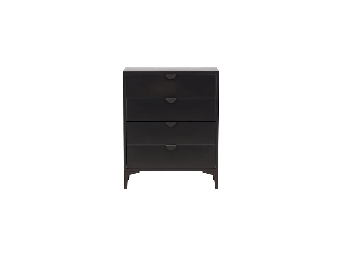 Commode 4 Tiroirs "Piring" 98cm Noir