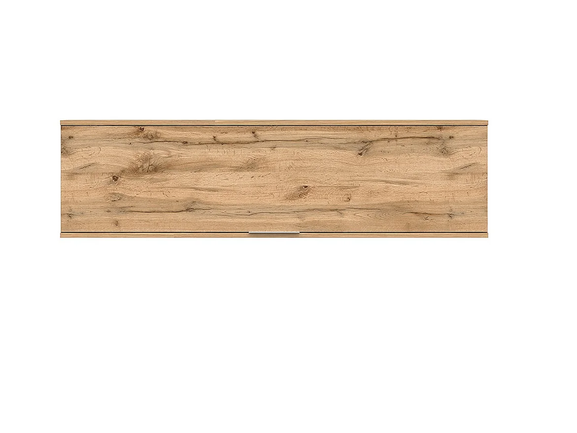 Wall Storage Cabinet Bedroom Lift Up Door Overbed Floating Unit 135cm Oak Effect Zele