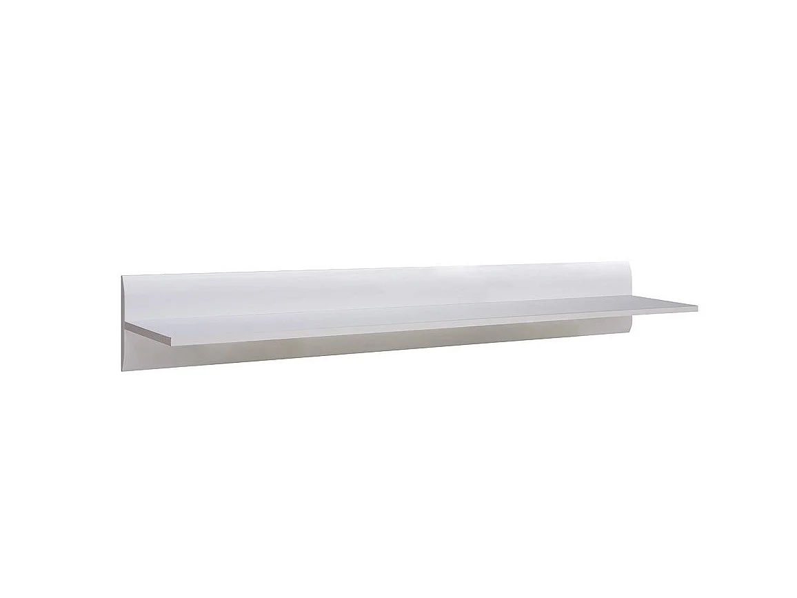 Wall Shelf White Gloss Floating Shelving Panel Storage Unit 105cm Azteca