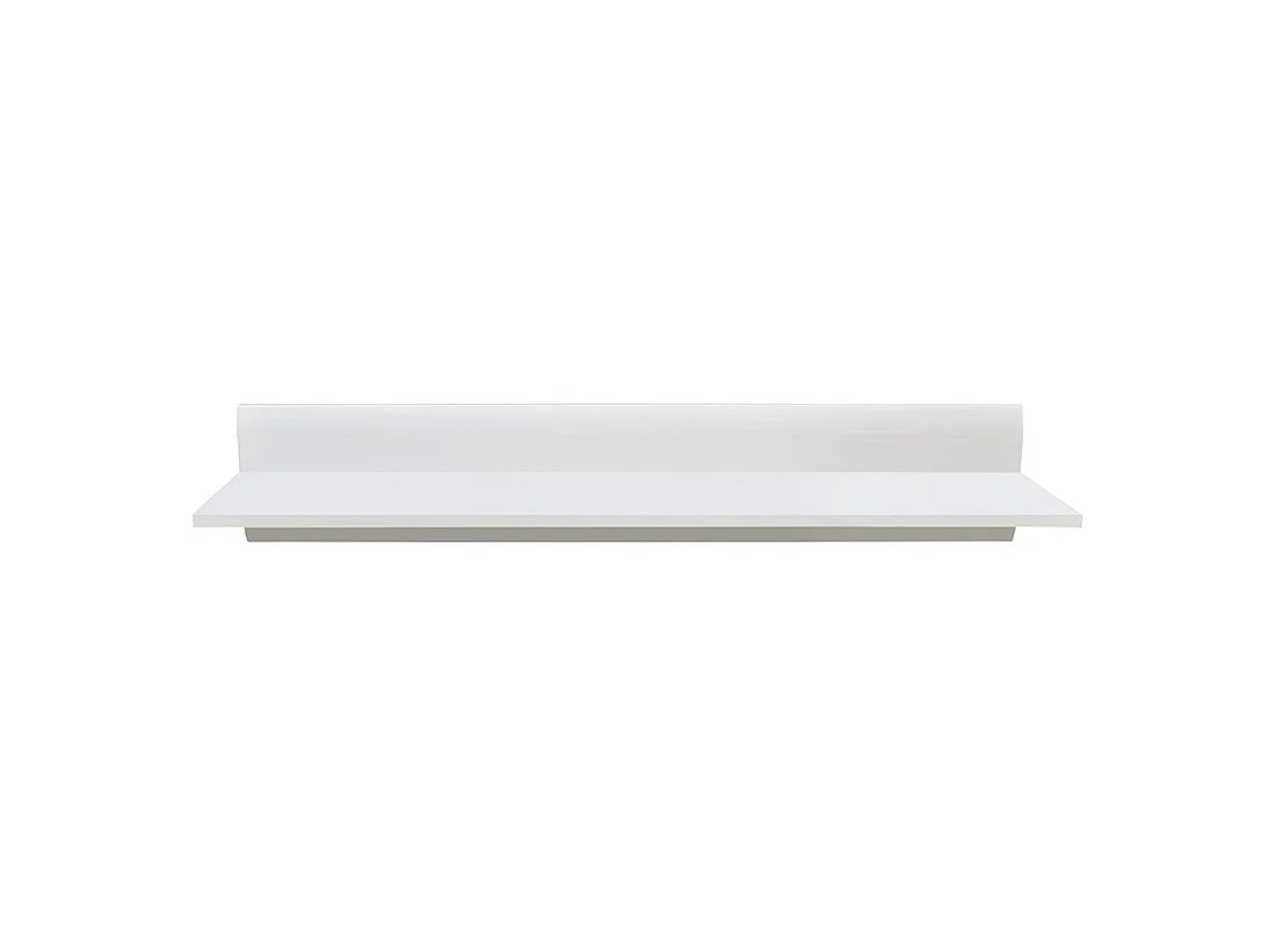 Wall Shelf White Gloss Floating Shelving Panel Storage Unit 105cm Azteca