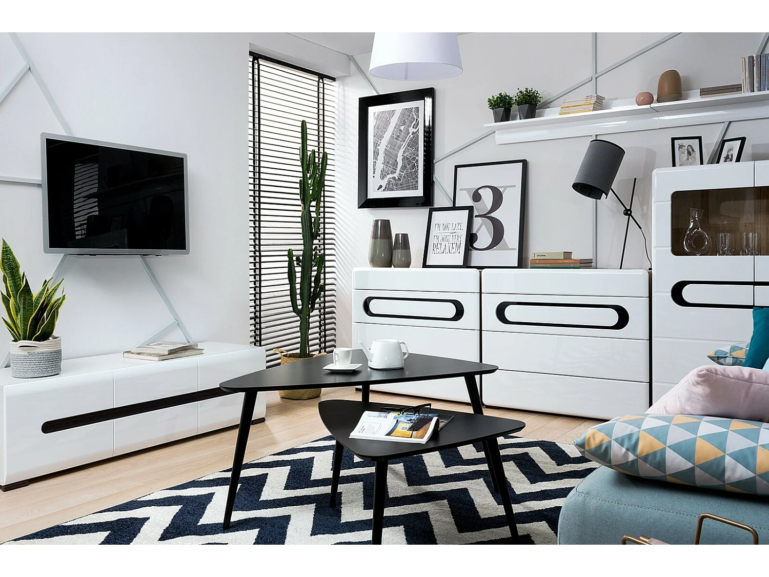 Wall Shelf White Gloss Floating Shelving Panel Storage Unit 105cm Azteca