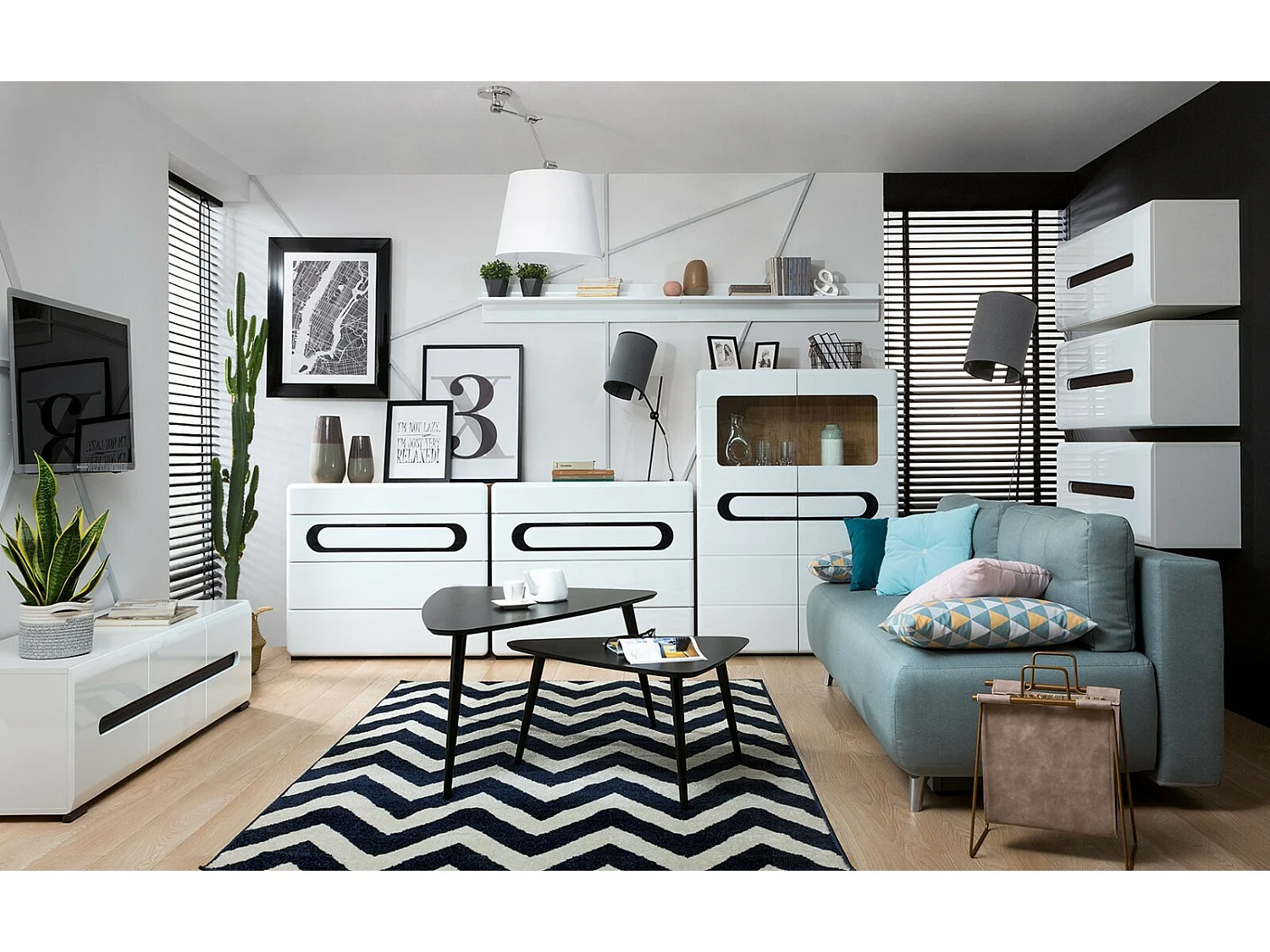 Wall Shelf White Gloss Floating Shelving Panel Storage Unit 105cm Azteca
