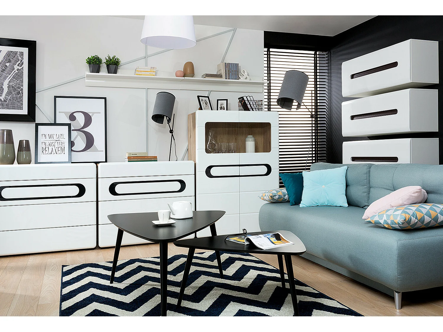 Wall Shelf White Gloss Floating Shelving Panel Storage Unit 105cm Azteca