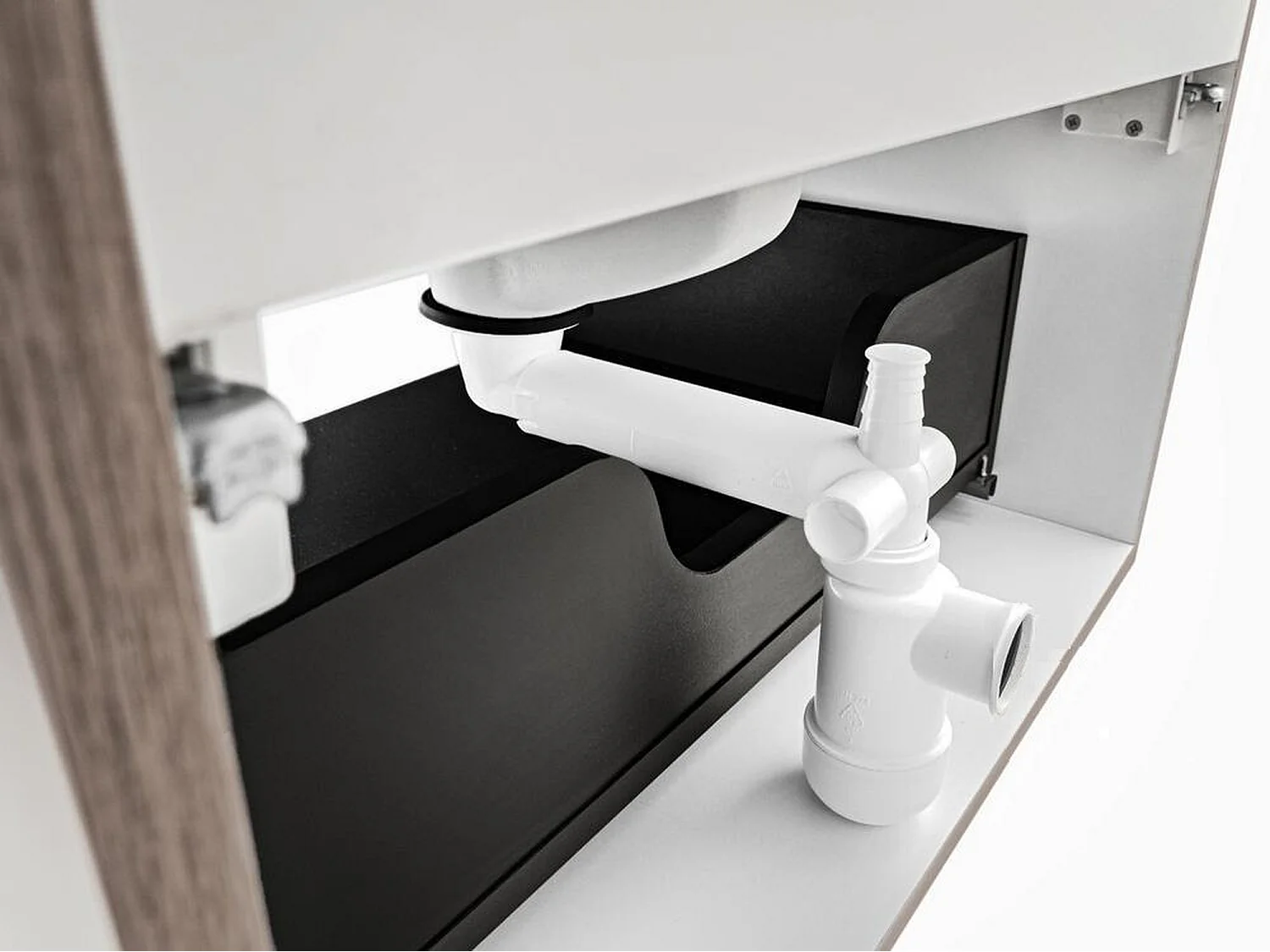 Bathroom Sink Waste Kit Space Saving Telescopic Trap with Pop Up Chrome Click Clack Preloc for Full Depth Drawer Vanities