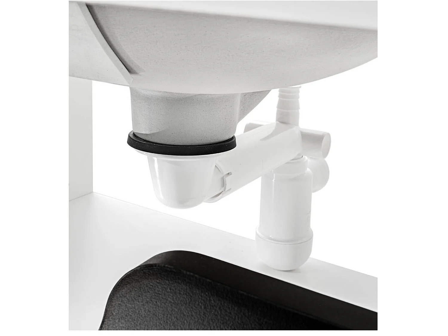 Sink Waste Kit Bathroom Trap Basin Space Saving Slimline Black Pop Up Click Clack Telescopic Syphon Preloc for Full Depth Drawer Vanities