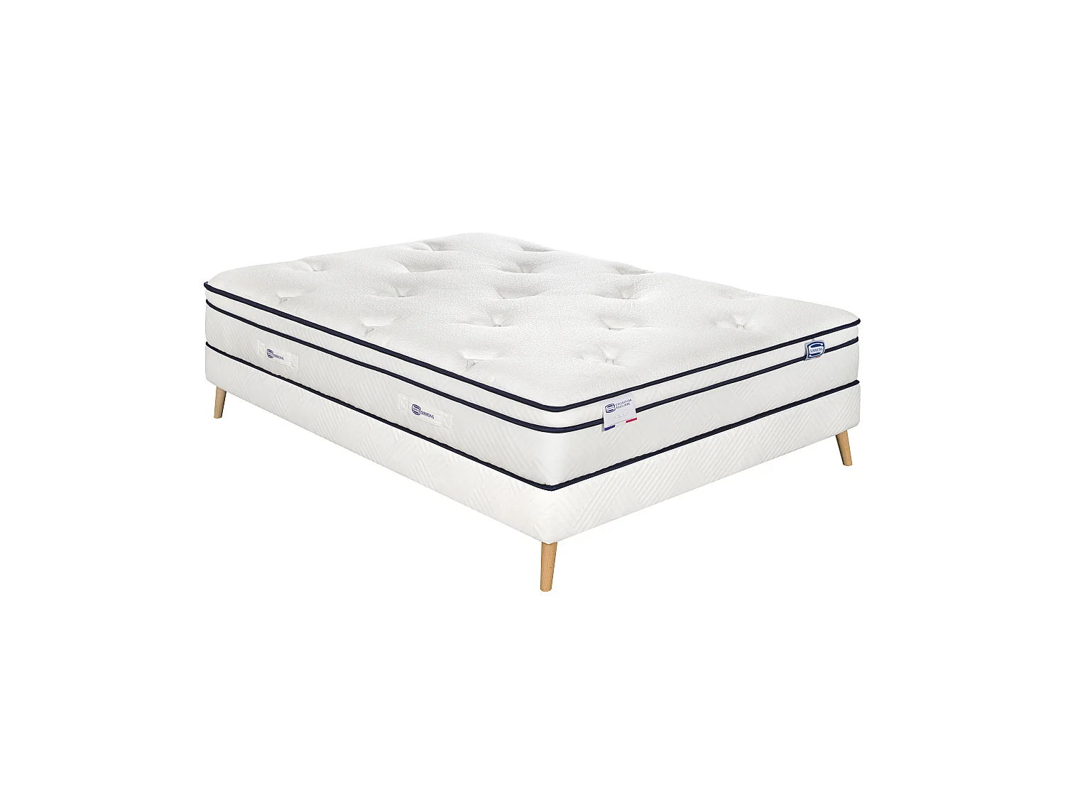 Ensemble L'INEGALE, matelas Hybride 140x190, ferme, H27 + sommier