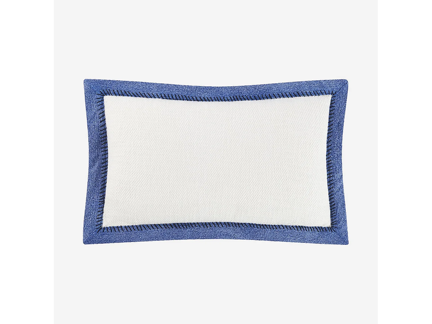 Habitat - Coussin en coton - 30 x 50 cm - Ecru et bleu - Berthe