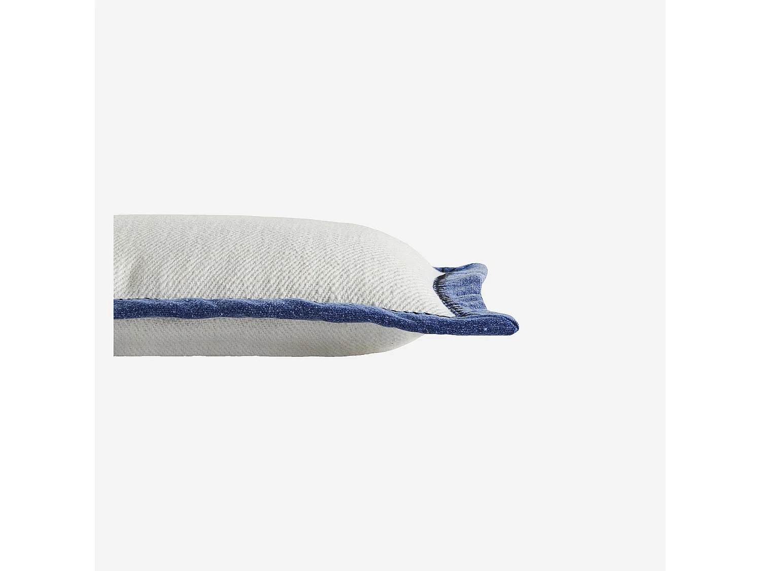 Habitat - Coussin en coton - 30 x 50 cm - Ecru et bleu - Berthe