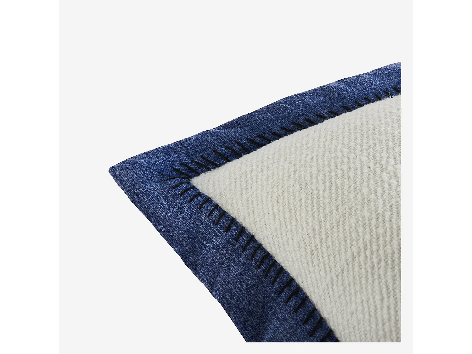 Habitat - Coussin en coton - 30 x 50 cm - Ecru et bleu - Berthe