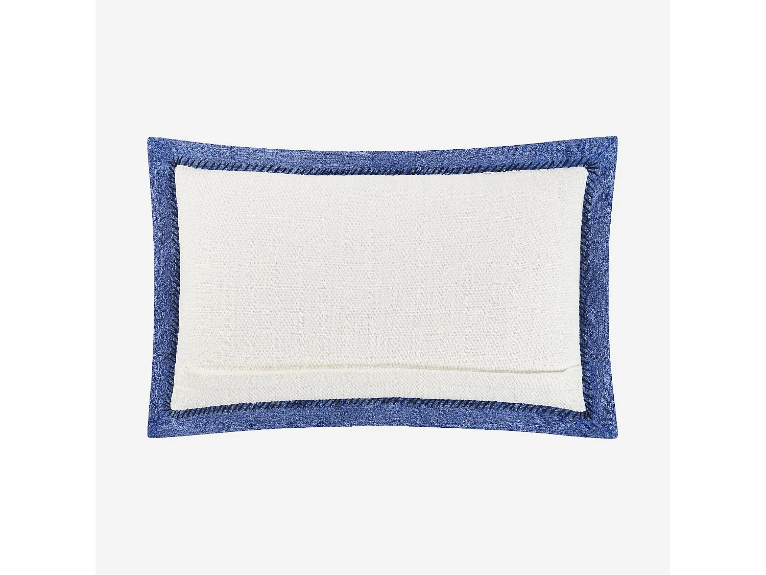 Habitat - Coussin en coton - 30 x 50 cm - Ecru et bleu - Berthe