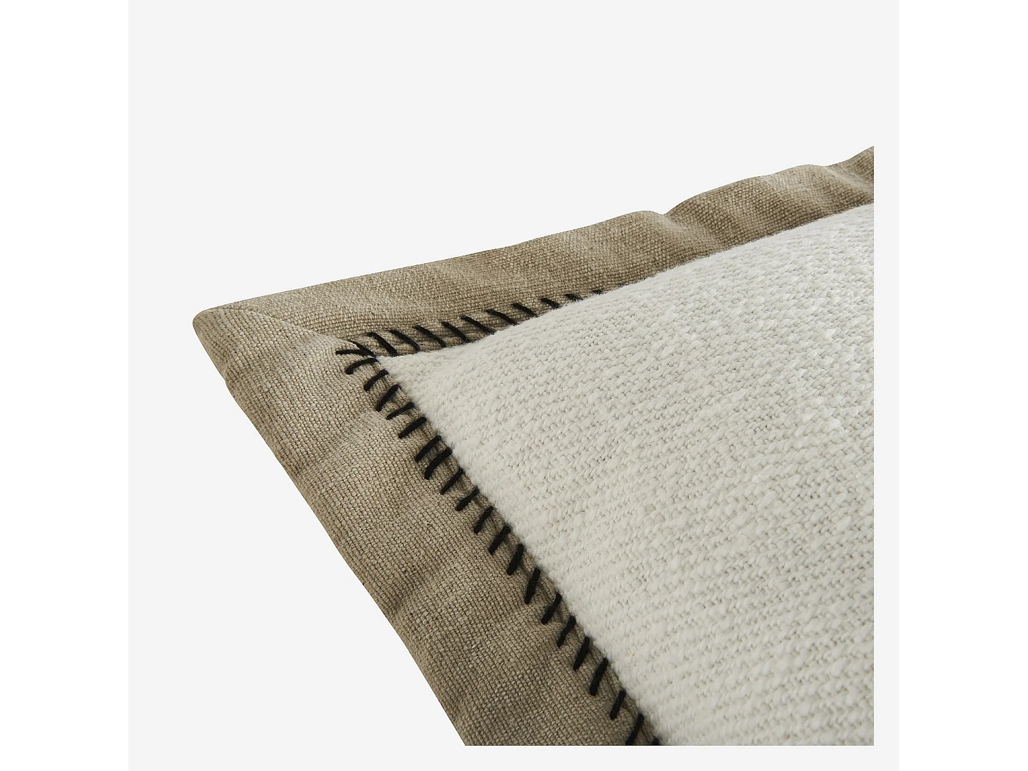 Habitat - Coussin en coton - 30 x 50 cm - Ecru et sable - Berthe