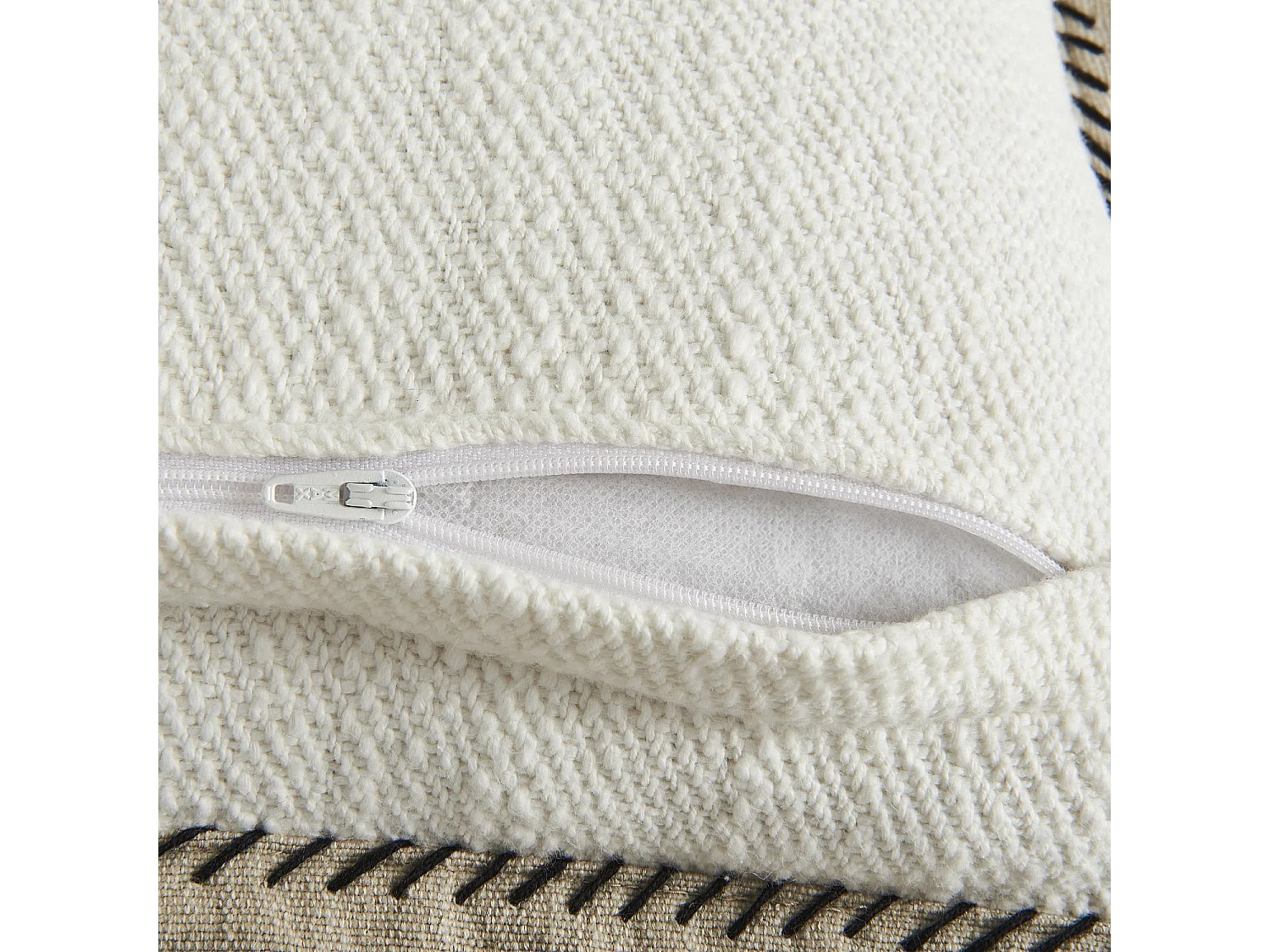 Habitat - Coussin en coton - 30 x 50 cm - Ecru et sable - Berthe