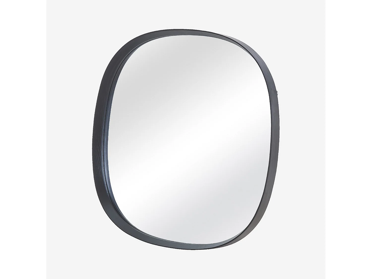 Habitat - Miroir carré en chêne - 90 cm - Noir - Merope