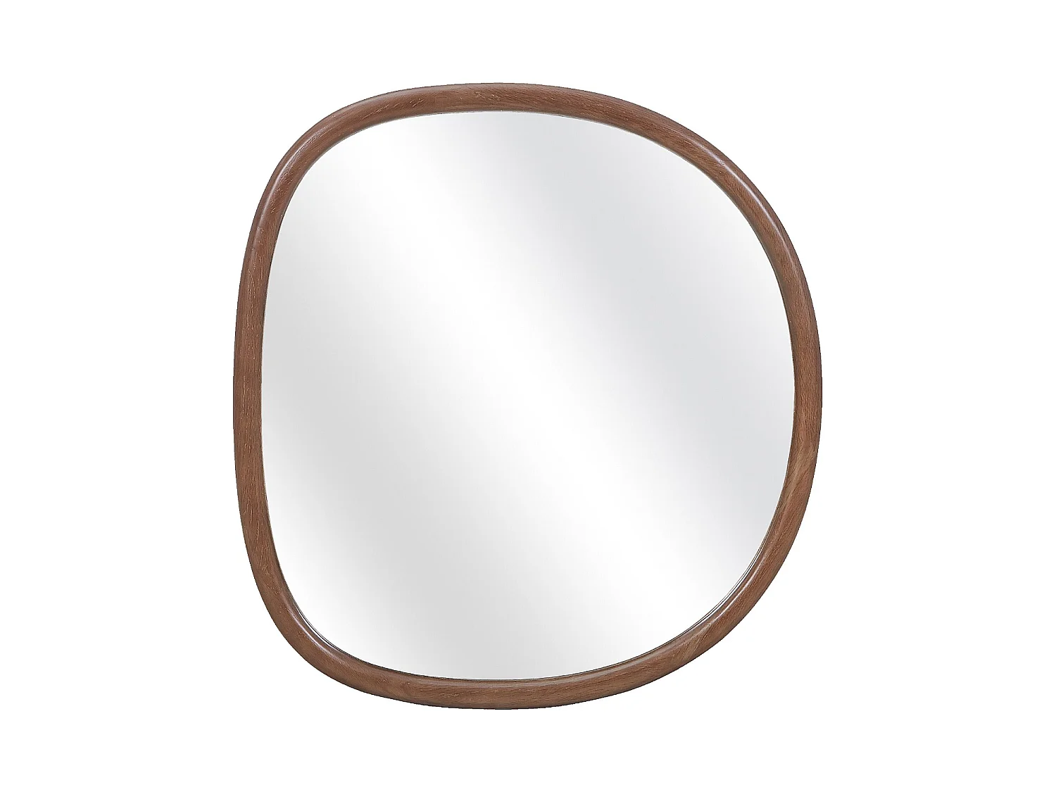 Habitat - Miroir organique en chêne - 75 x 80 cm - Naturel foncé - Denelys