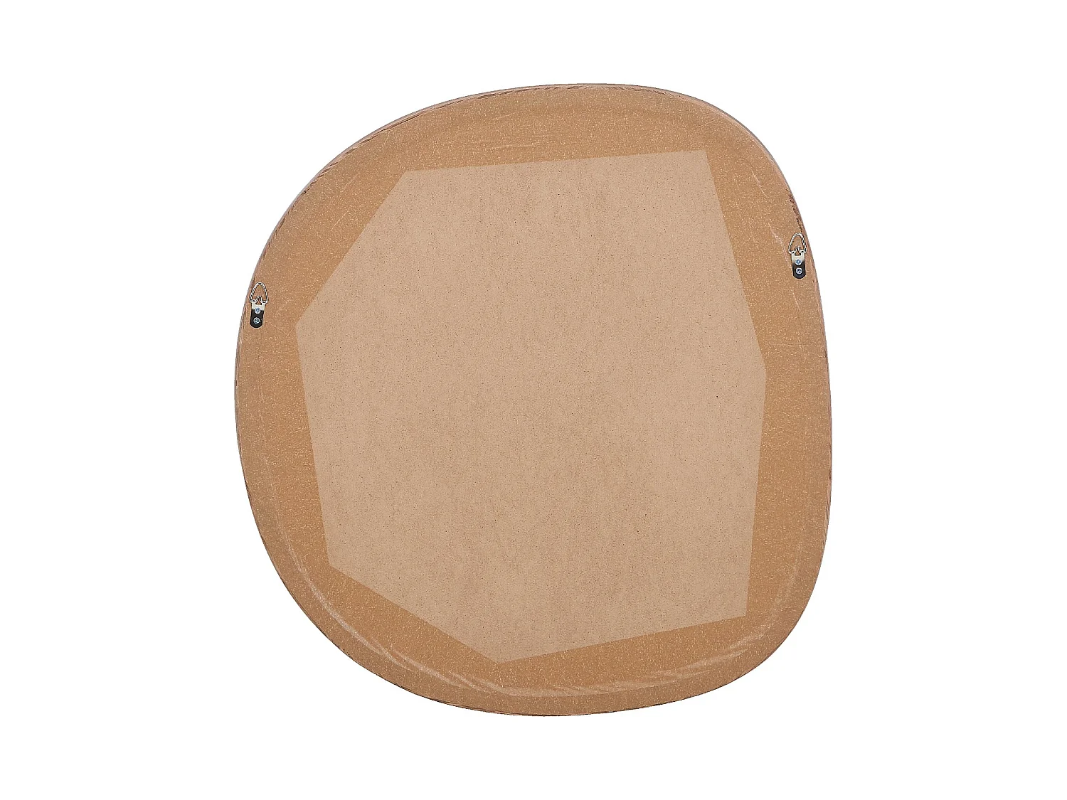 Habitat - Miroir organique en chêne - 75 x 80 cm - Naturel foncé - Denelys