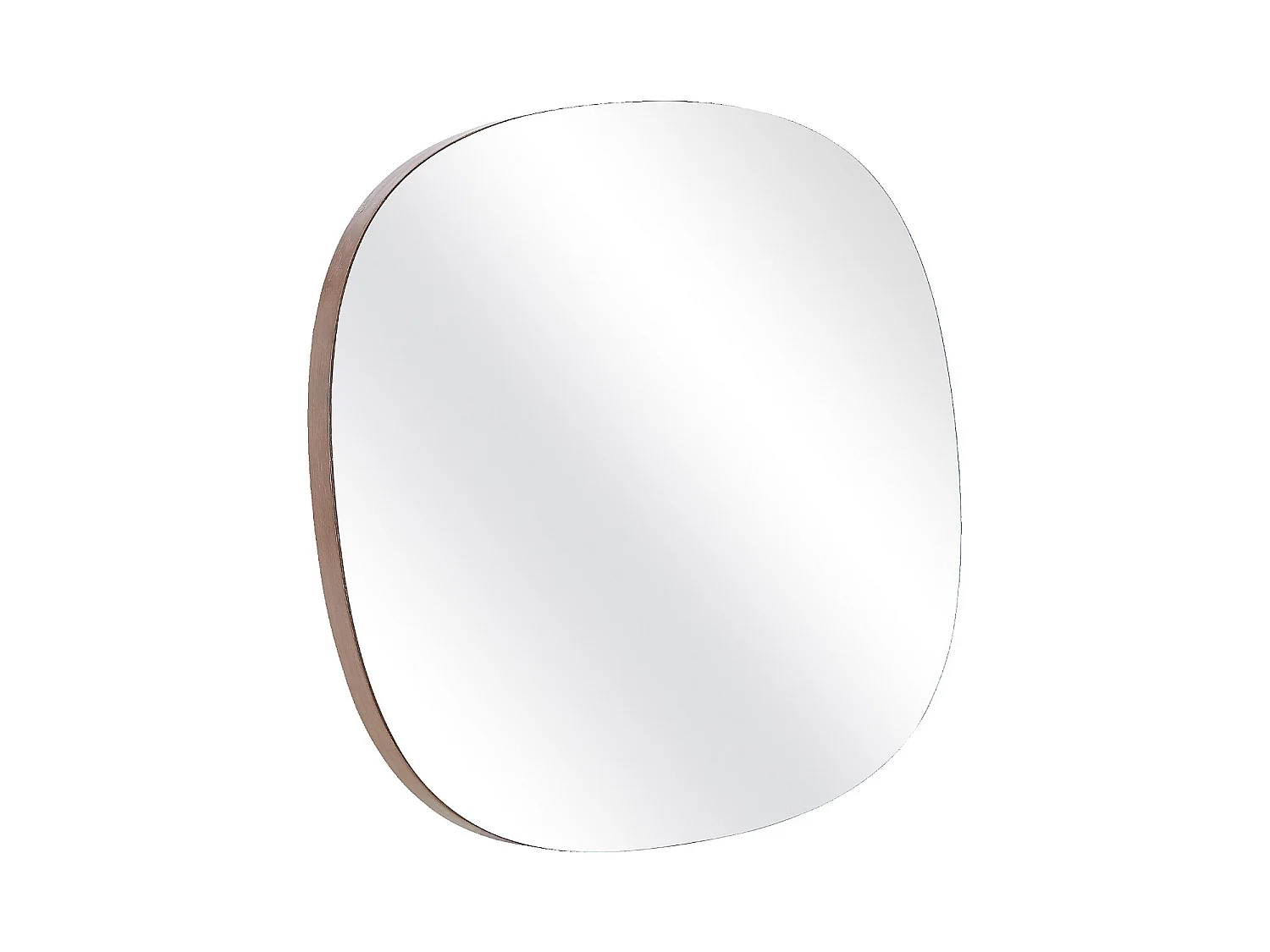 Habitat - Miroir carré en chêne - 100 cm - Naturel foncé - Sirius