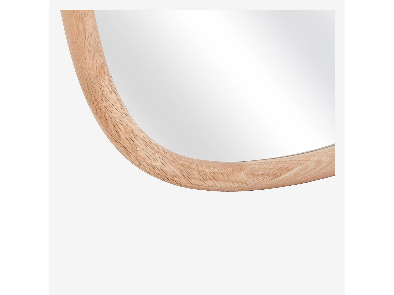 Habitat - Miroir organique en chêne - 75 x 80 cm - Naturel - Denelys