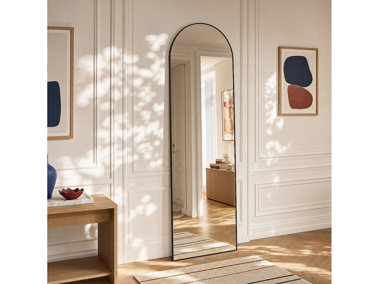 Habitat - Miroir arche en acier inoxydable - 70 x 200 cm - Noir mat - Neyra