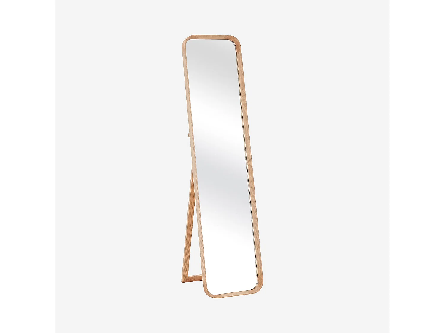 Habitat - Miroir sur pied rectangulaire en chêne - 40 x 165 cm - Naturel - Pegase