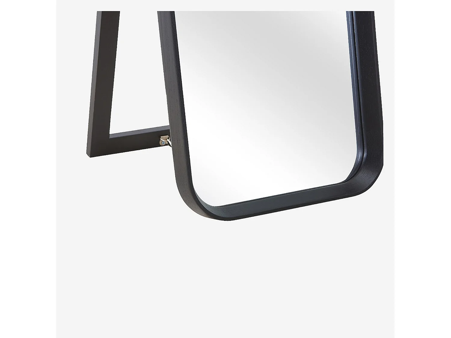 Habitat - Miroir sur pied rectangulaire en chêne - 40 x 165 cm - Noir - Pegase