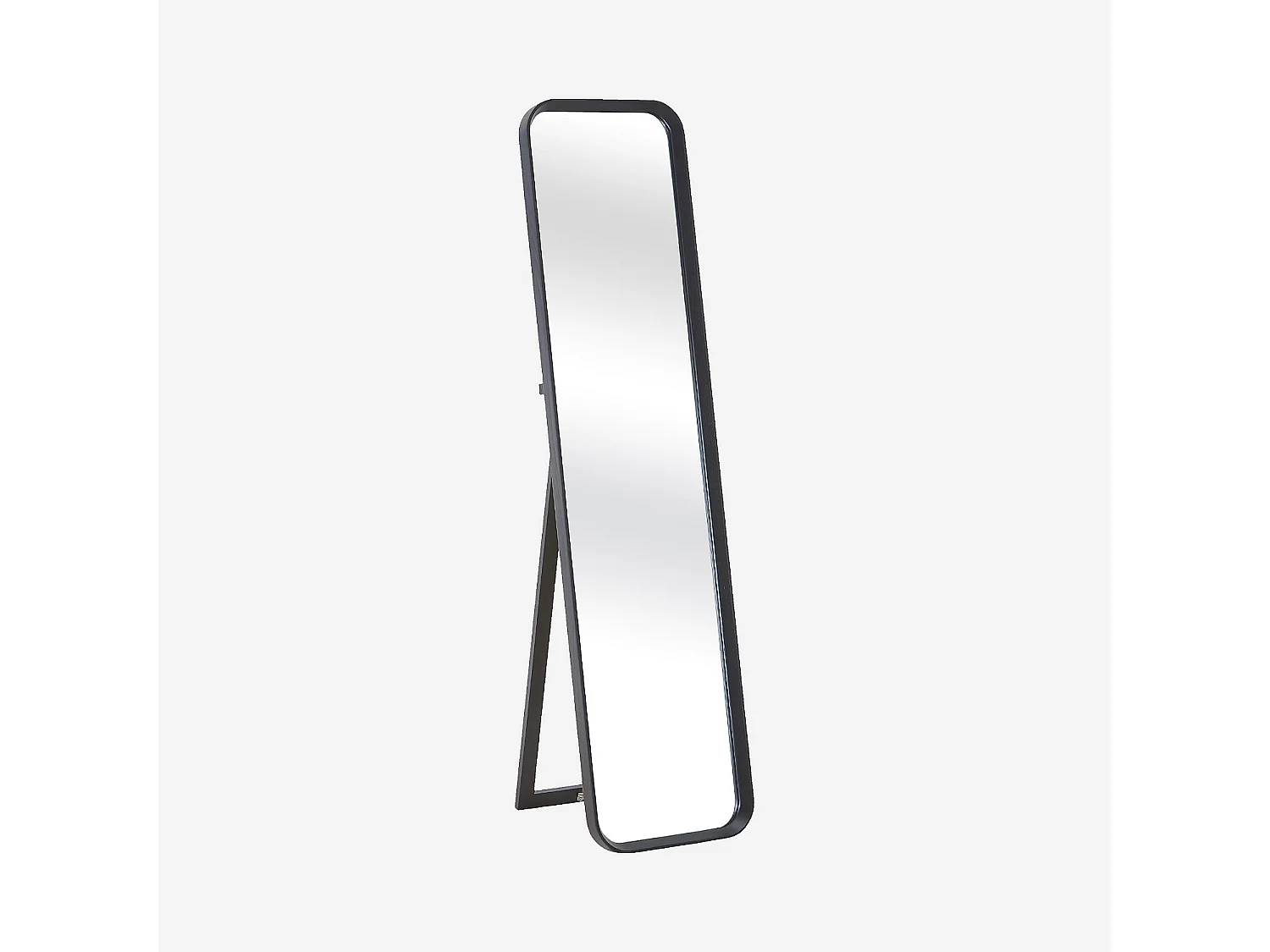 Habitat - Miroir sur pied rectangulaire en chêne - 40 x 165 cm - Noir - Pegase