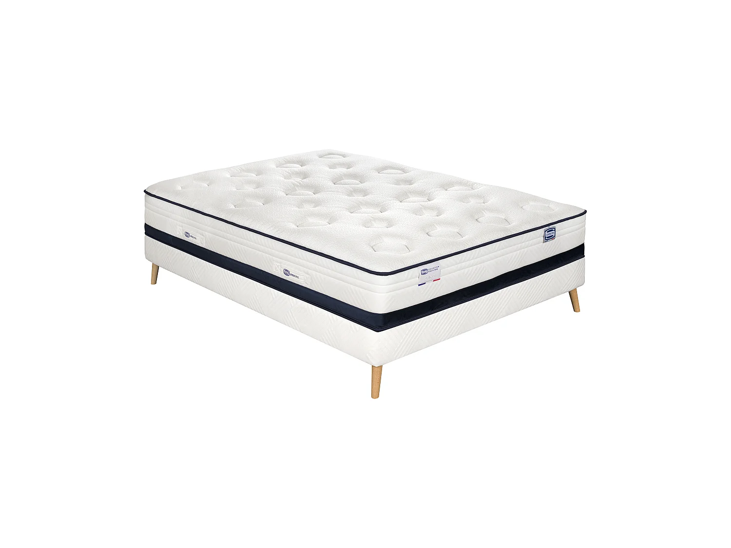 Ensemble L'INEDIT, matelas Hybride 160x200, ferme, H27 + sommier