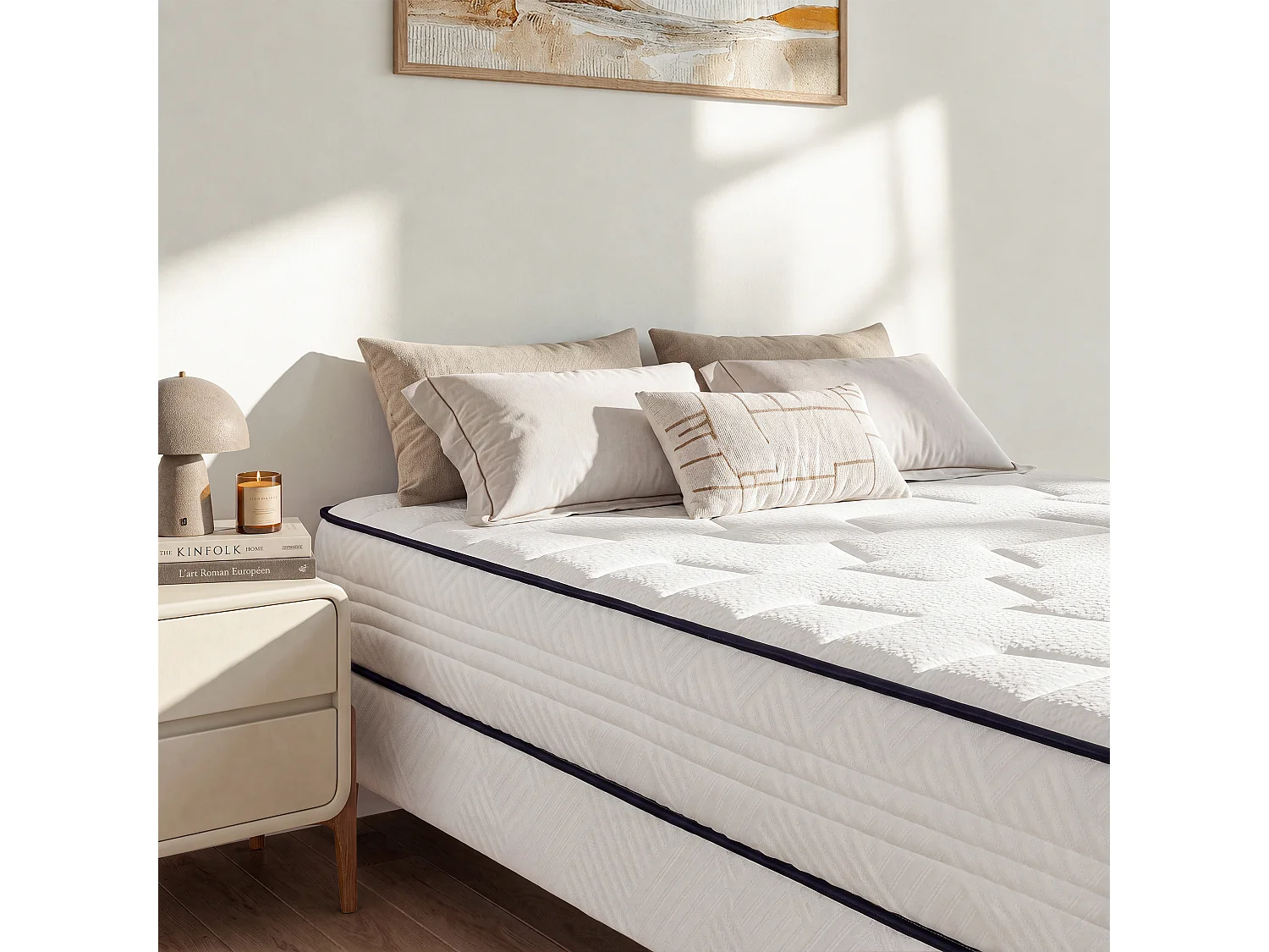 Ensemble L'INTEMPOREL, matelas ressorts ensachés 160x200, extra ferme, H24 + sommier