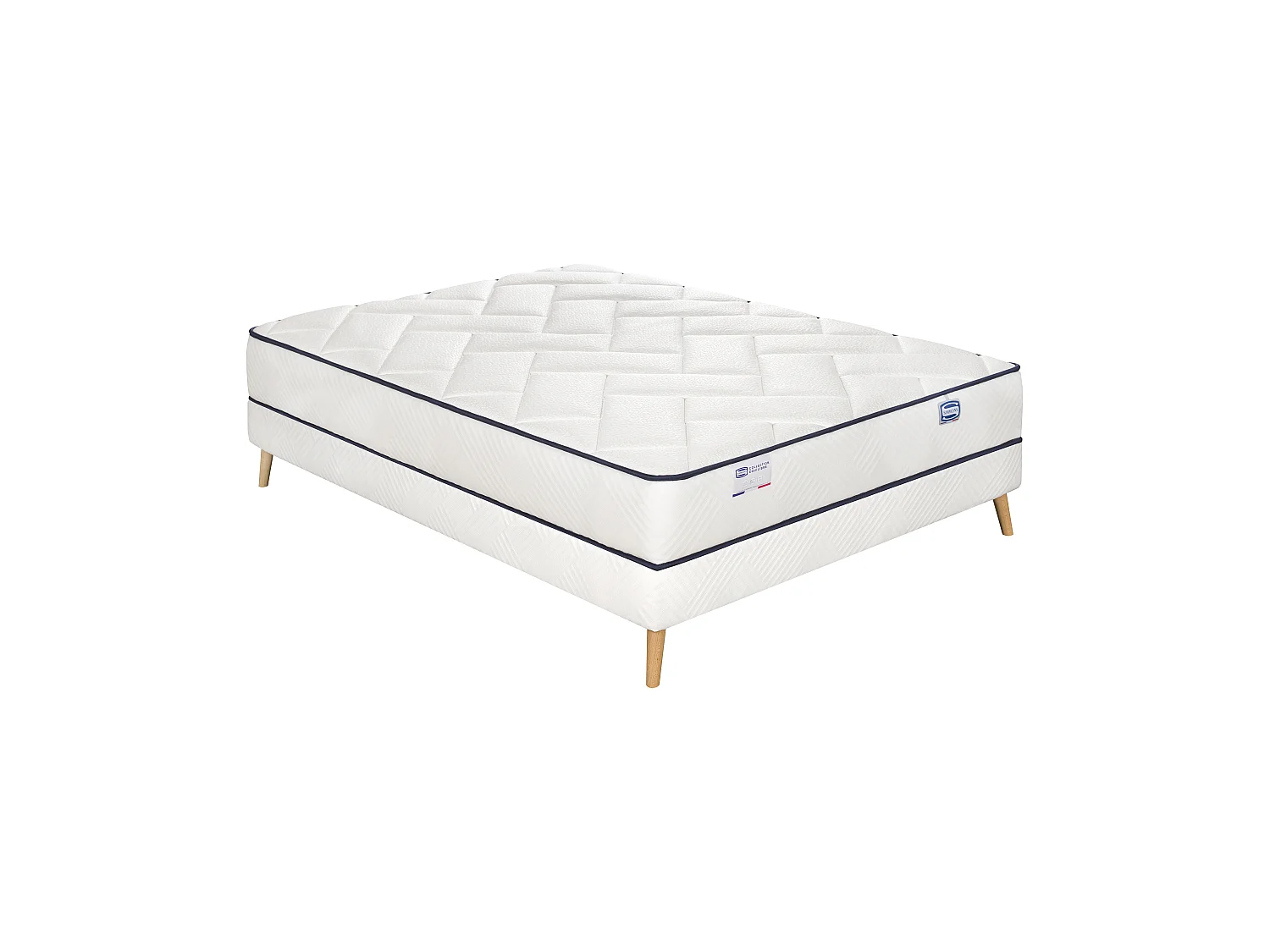 Ensemble L'EVIDENT, matelas ressorts ensachés 140x190, ferme, H23 + sommier