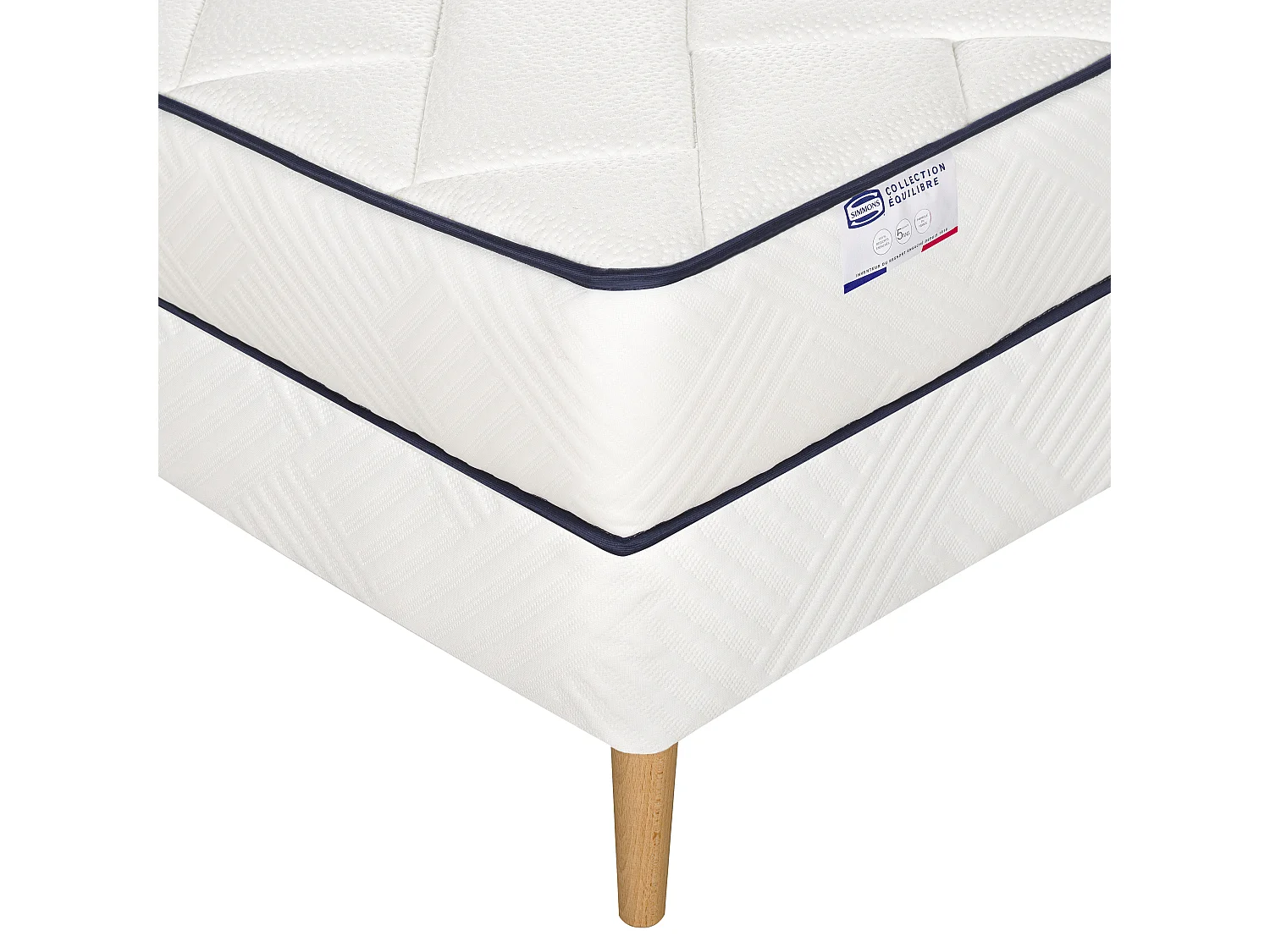 Ensemble L'EVIDENT, matelas ressorts ensachés 140x190, ferme, H23 + sommier