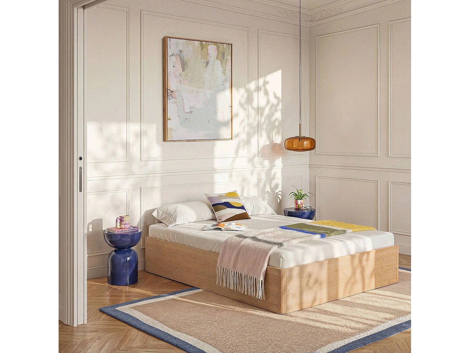 Habitat - Lit coffre 140 x 200 cm en chêne - Naturel - Orson