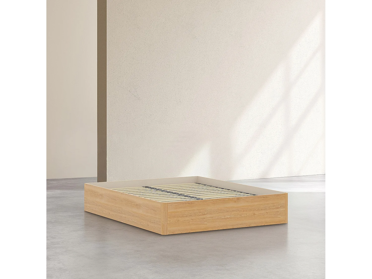Habitat - Lit coffre 140 x 200 cm en chêne - Naturel - Orson