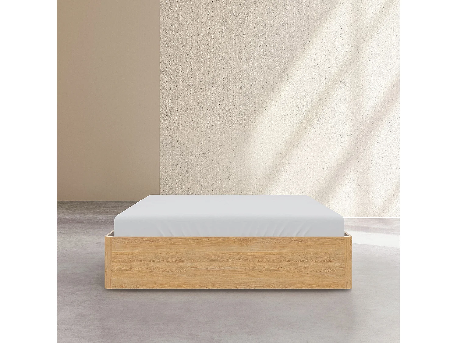 Habitat - Lit coffre 140 x 200 cm en chêne - Naturel - Orson