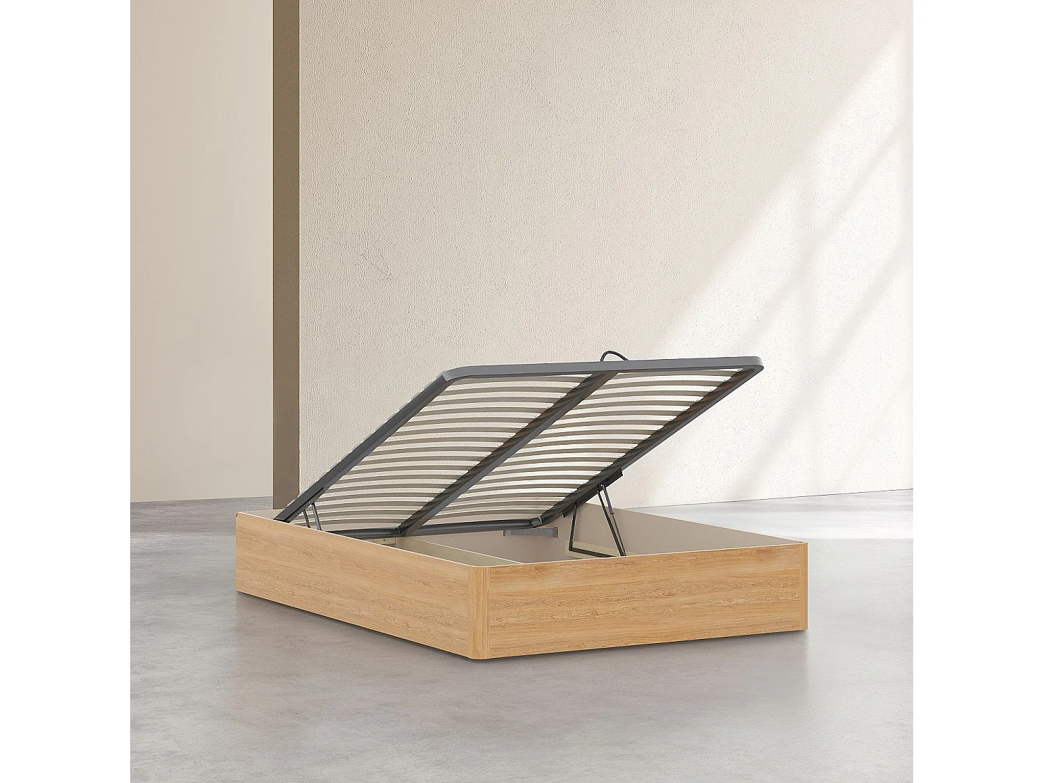 Habitat - Lit coffre 140 x 200 cm en chêne - Naturel - Orson