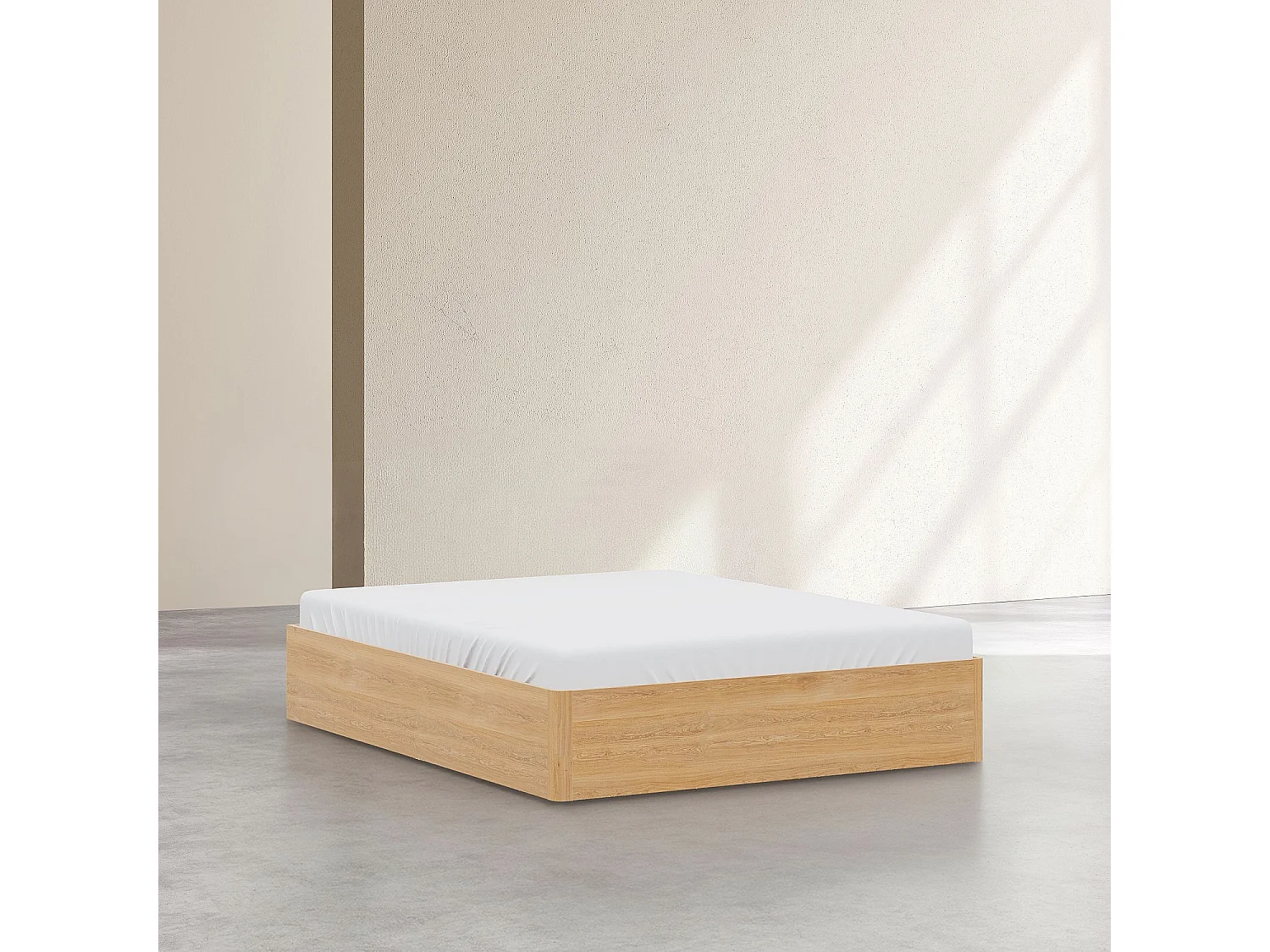 Habitat - Lit coffre 140 x 200 cm en chêne - Naturel - Orson