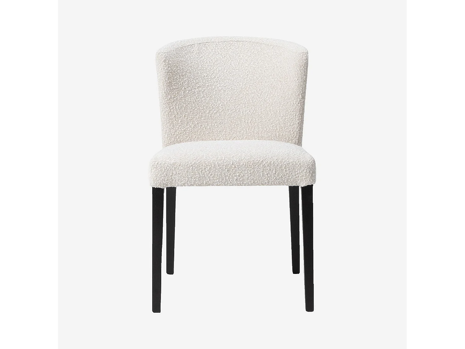Habitat - Lot de 2 chaises en tissu bouclette et chêne massif noir - Crème - Valentina