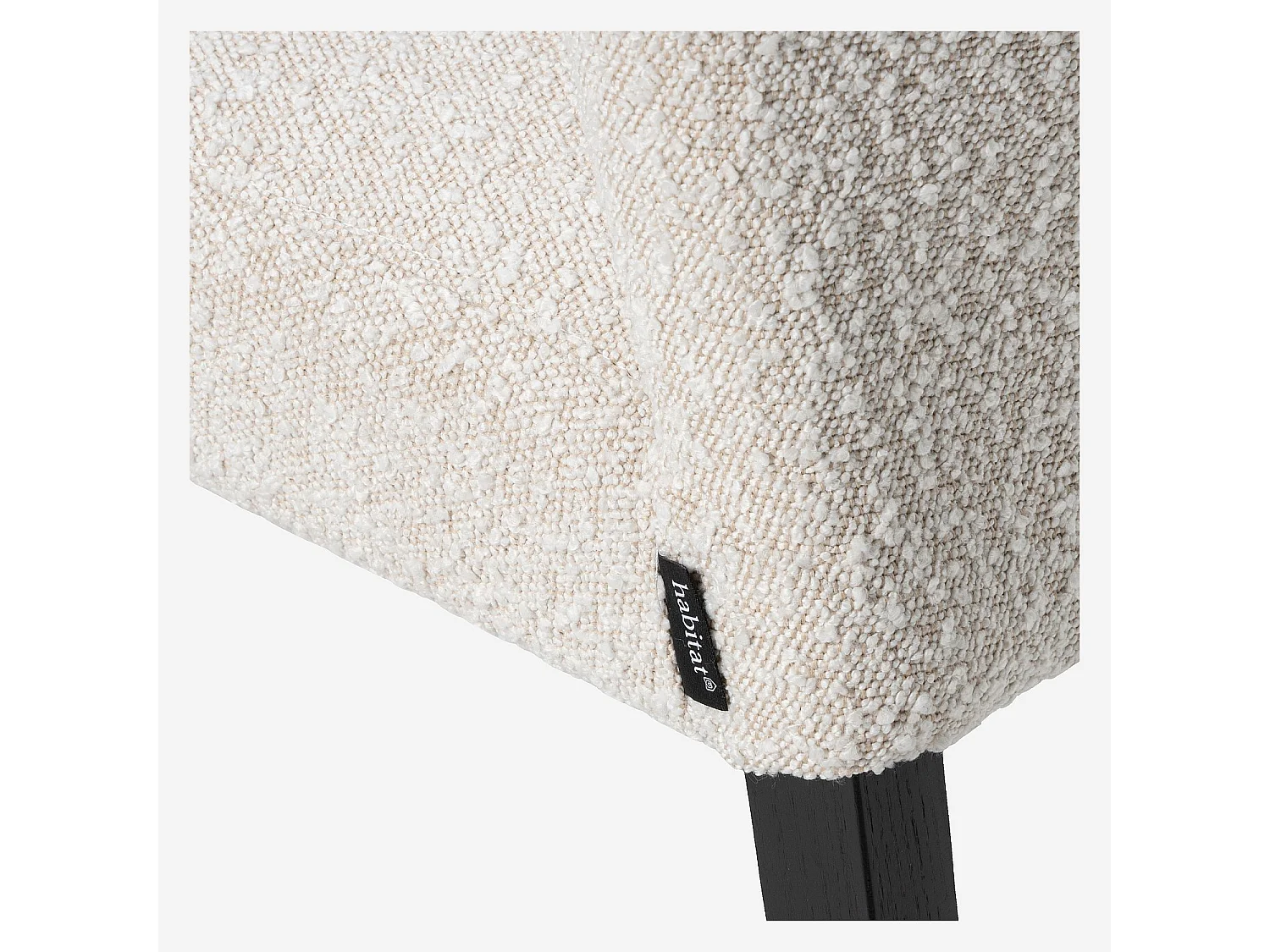 Habitat - Lot de 2 chaises en tissu bouclette et chêne massif noir - Crème - Valentina