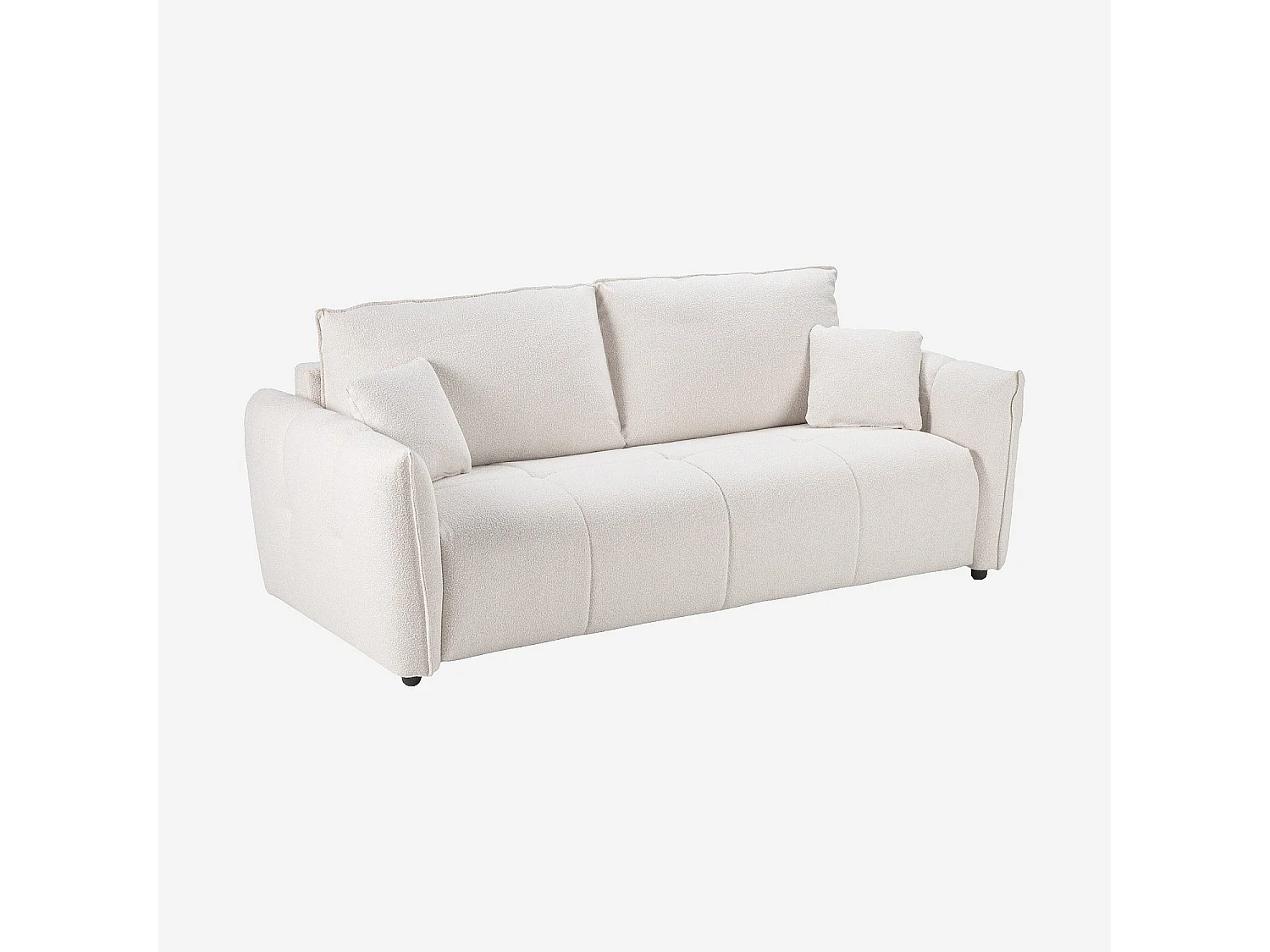 Habitat - Canapé convertible 2 places - Couchage 140 cm - Matelas 13 cm - Tissu bouclette Tolfa - Crème - Boston