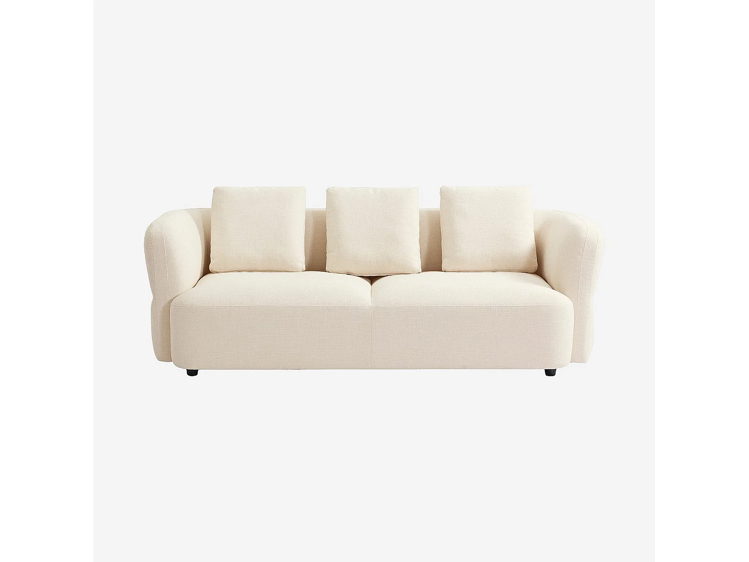 Habitat - Canapé 3 places en tissu texturé - Crème - Masio