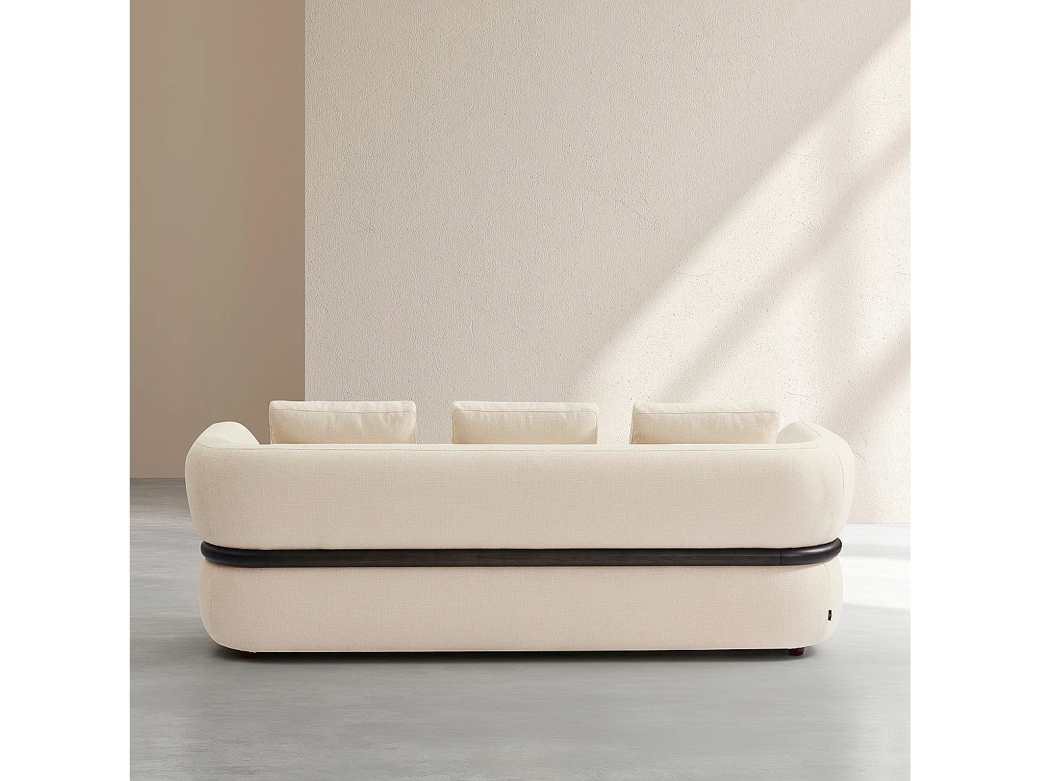 Habitat - Canapé 3 places en tissu texturé - Crème - Masio
