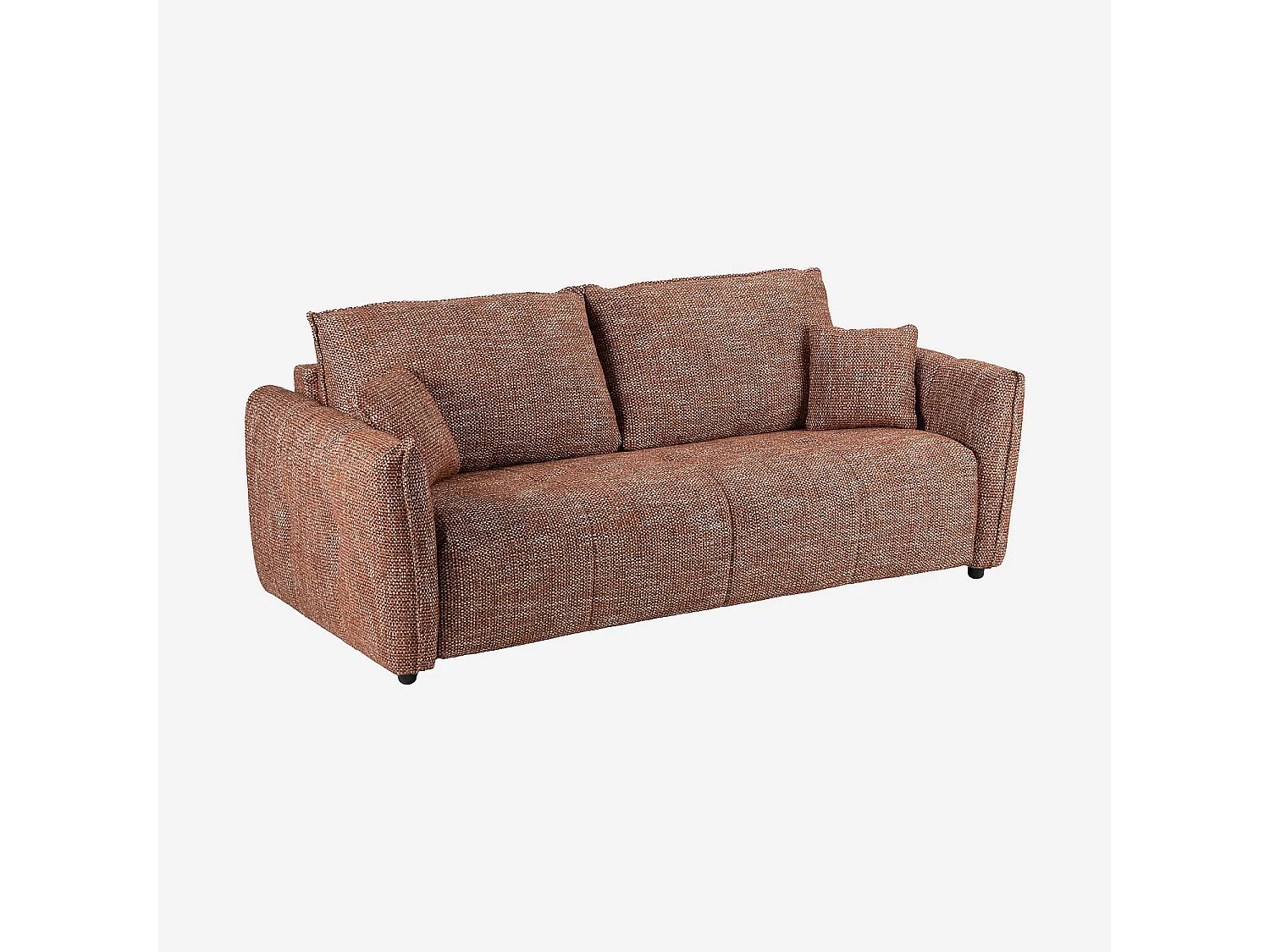 Habitat - Canapé convertible 2 places - Couchage 140 cm - Matelas 13 cm - Tissu texturé Oria - Marron - Boston