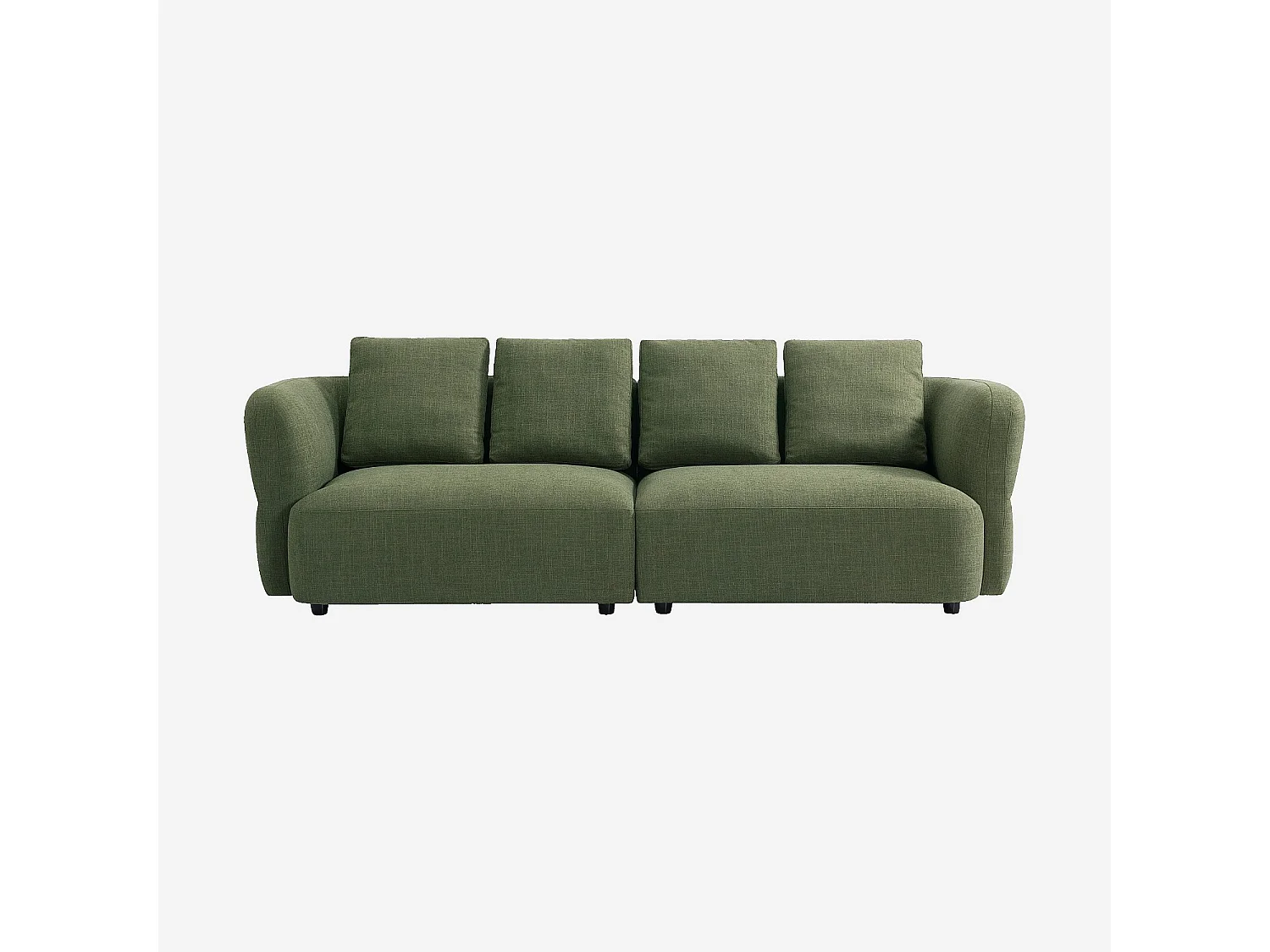 Habitat - Canapé 4 places en tissu texturé - Vert kaki - Masio