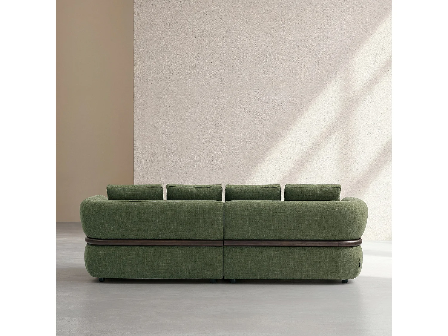 Habitat - Canapé 4 places en tissu texturé - Vert kaki - Masio