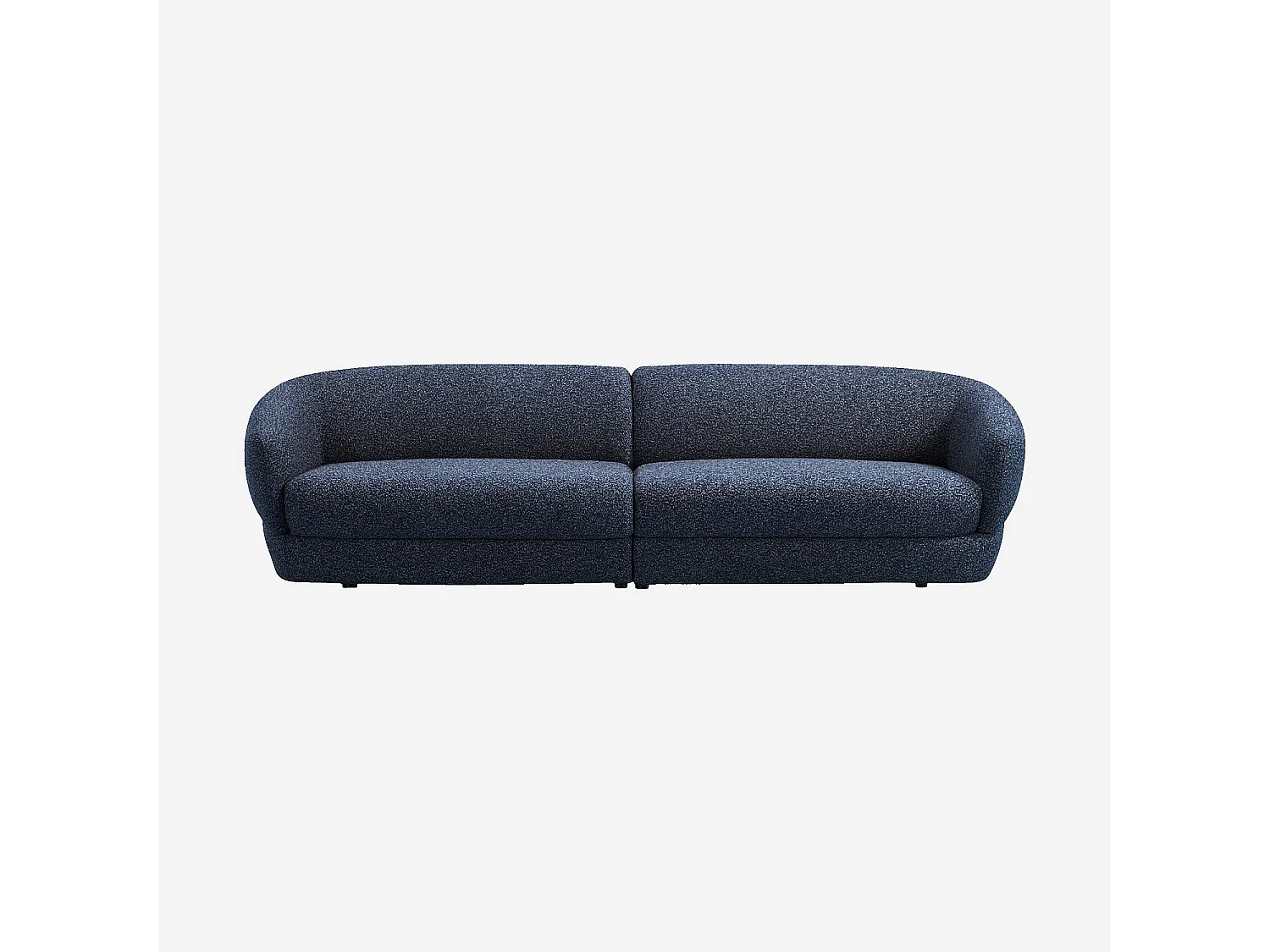 Habitat - Canapé 4 places en tissu bouclette courte - Bleu nuit - Teglio