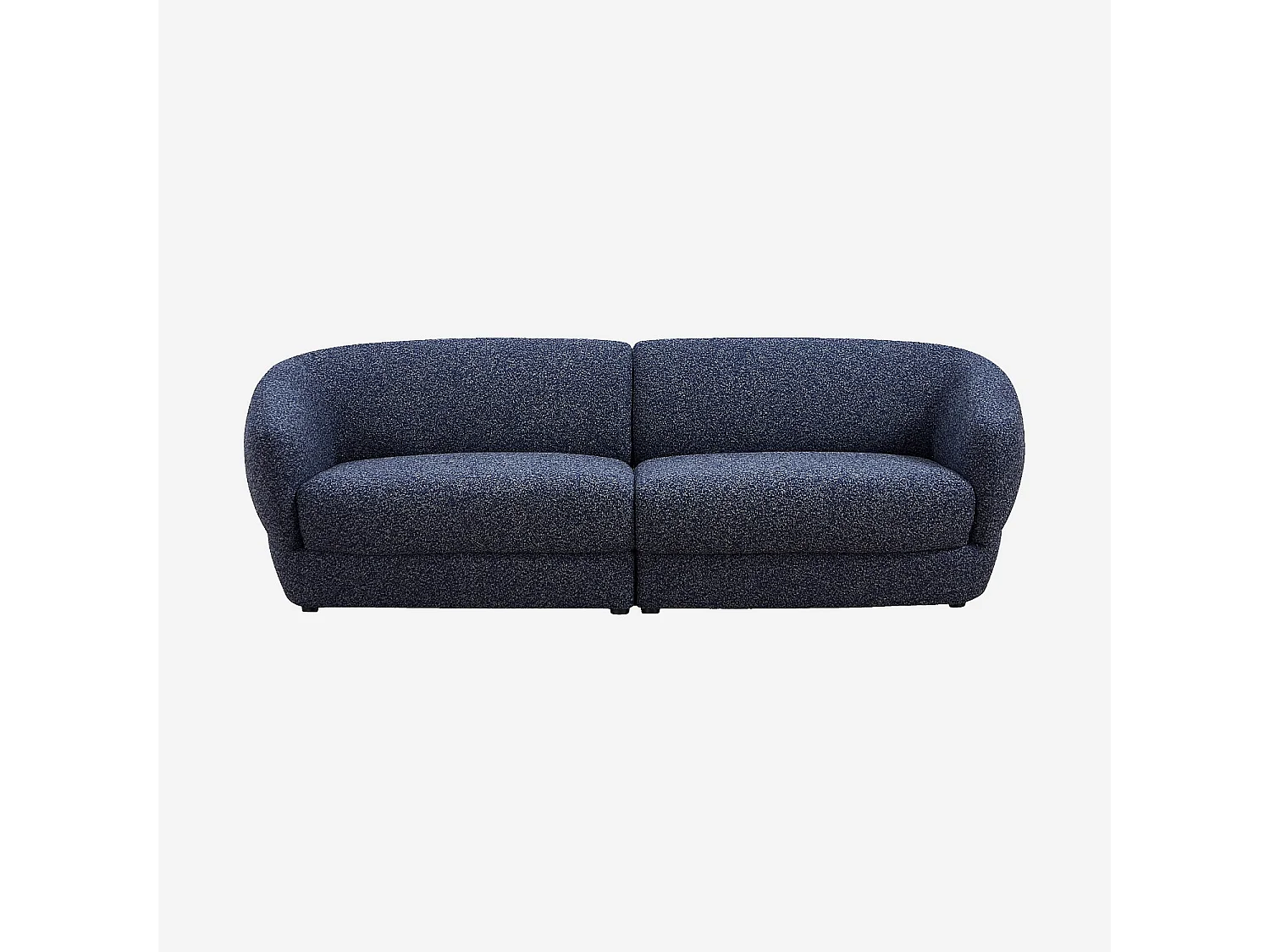 Habitat - Canapé 3 places en tissu bouclette courte - Bleu nuit - Teglio