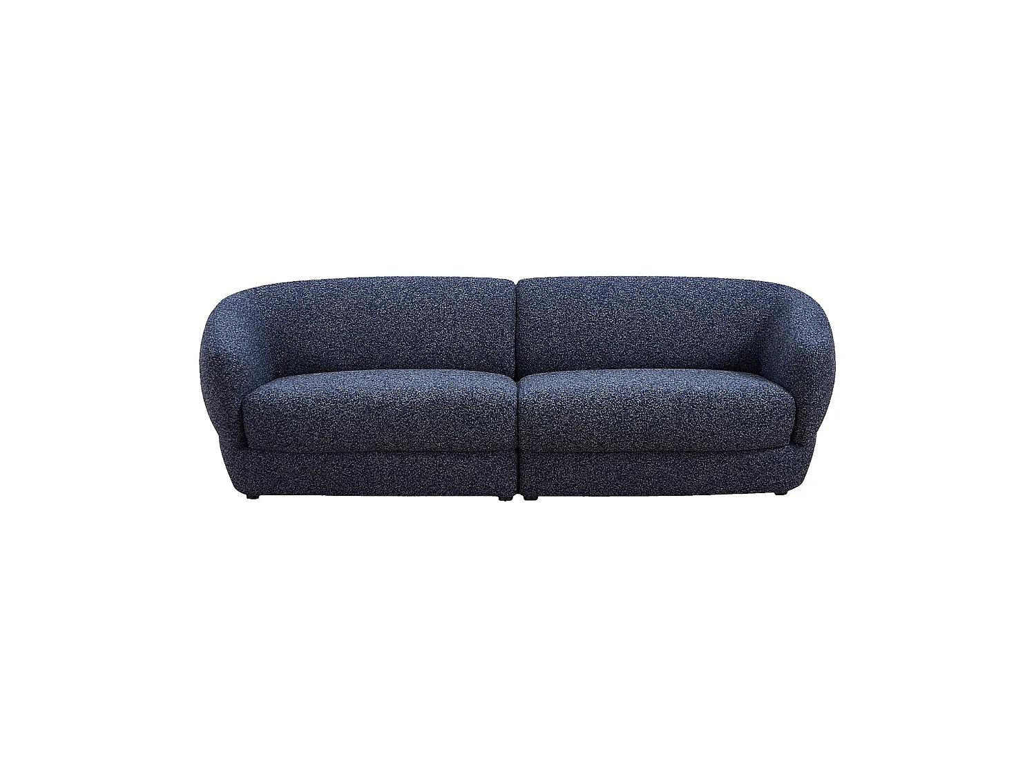Habitat - Canapé 3 places en tissu bouclette courte - Bleu nuit - Teglio