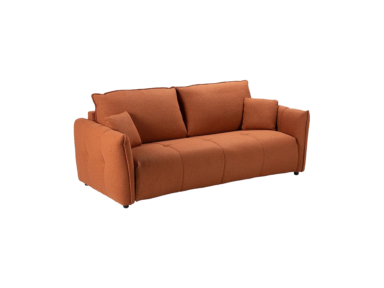 Habitat - Canapé convertible 3 places - Couchage 160 cm - Matelas 13 cm - Tissu bouclette Tolfa - Terracotta - Boston