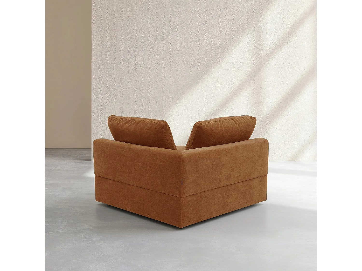 Habitat - Module d'angle en tissu - Marron noisette - Ameria