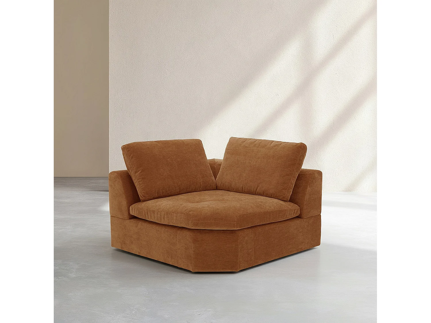 Habitat - Module d'angle en tissu - Marron noisette - Ameria